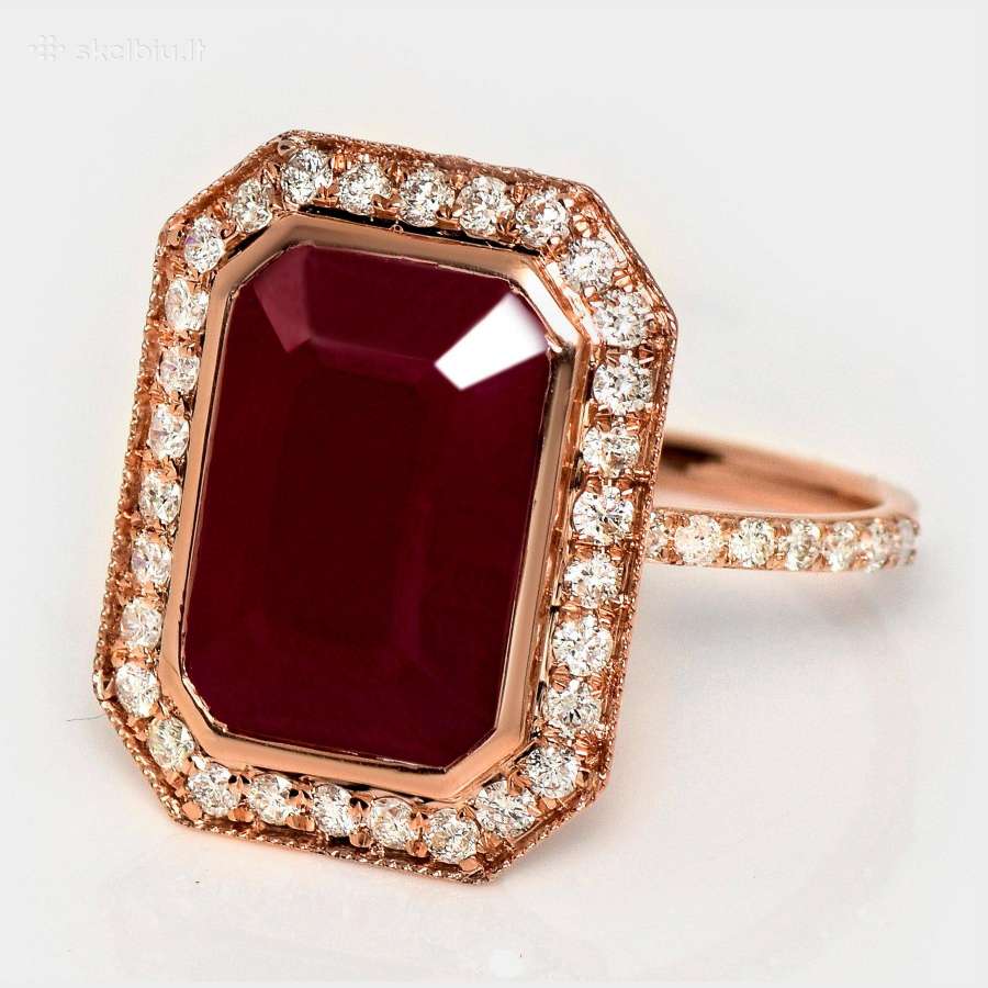 Aukso žiedas su nekaitintu rubinu (4,68ct) - nuotraukos Nr. 14