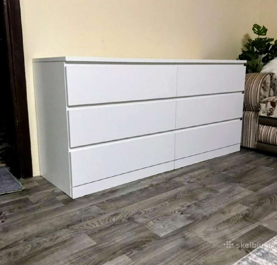 Nauja Komoda Malm 6 stalčių