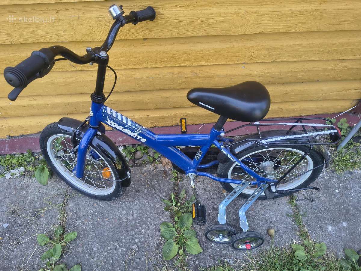 Vaikiškas dviratis su ratukais mokintis važiuot