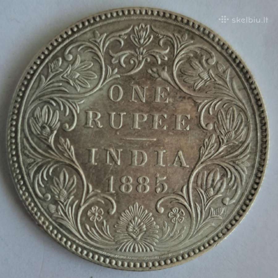 1885 Britų Indija 1 rupija - nuotraukos Nr. 2