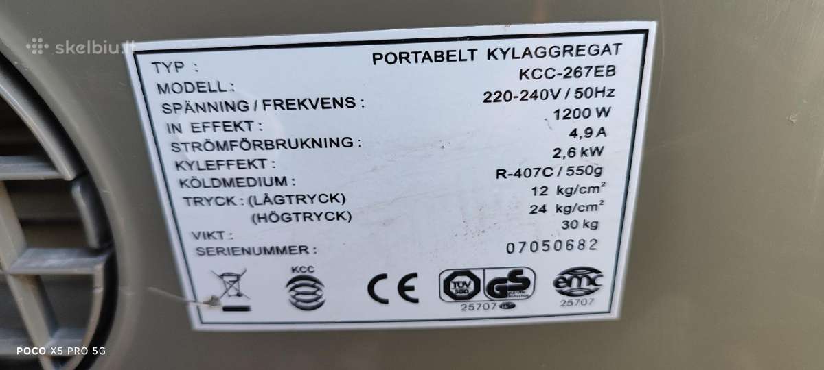 Mobilus oro kondicionierius kcc267b - nuotraukos Nr. 3