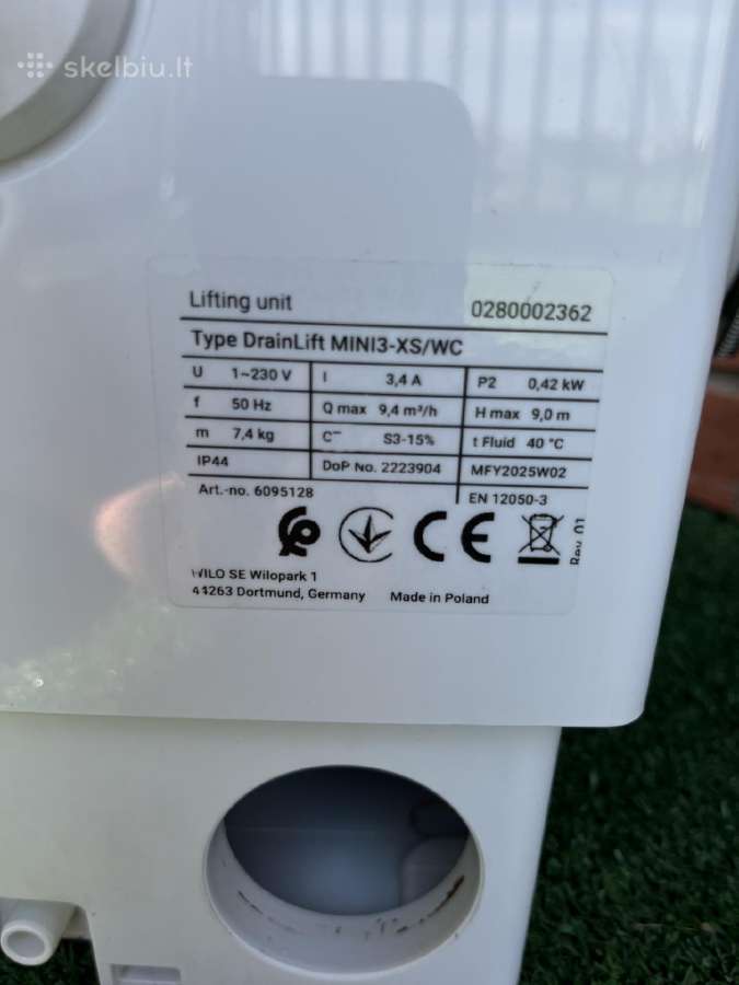 Drainlift Mini3-XS/WC-ef nuotekų bakelis - nuotraukos Nr. 7