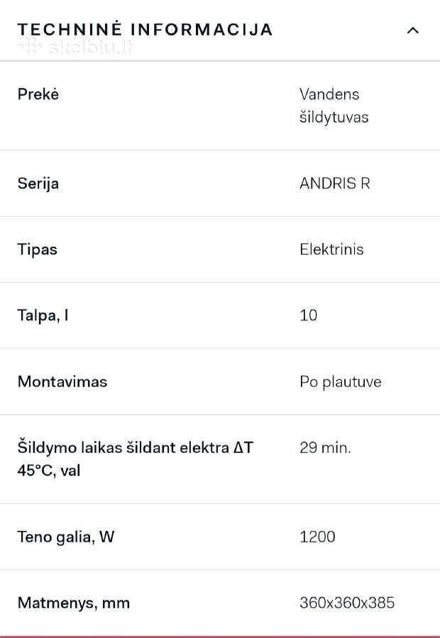 Vandens šildytuvas - nuotraukos Nr. 2