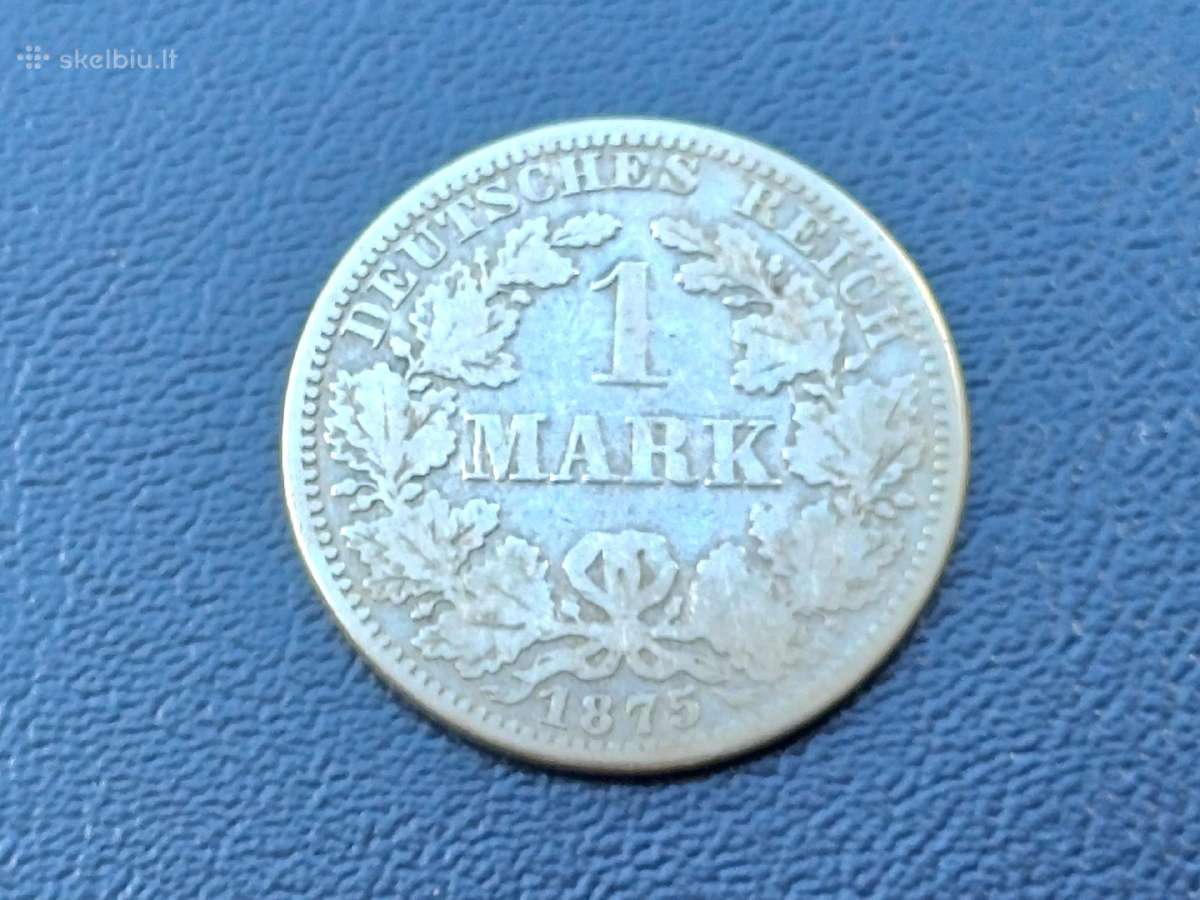 1 markes 1875m. Vokietija sidabras 900