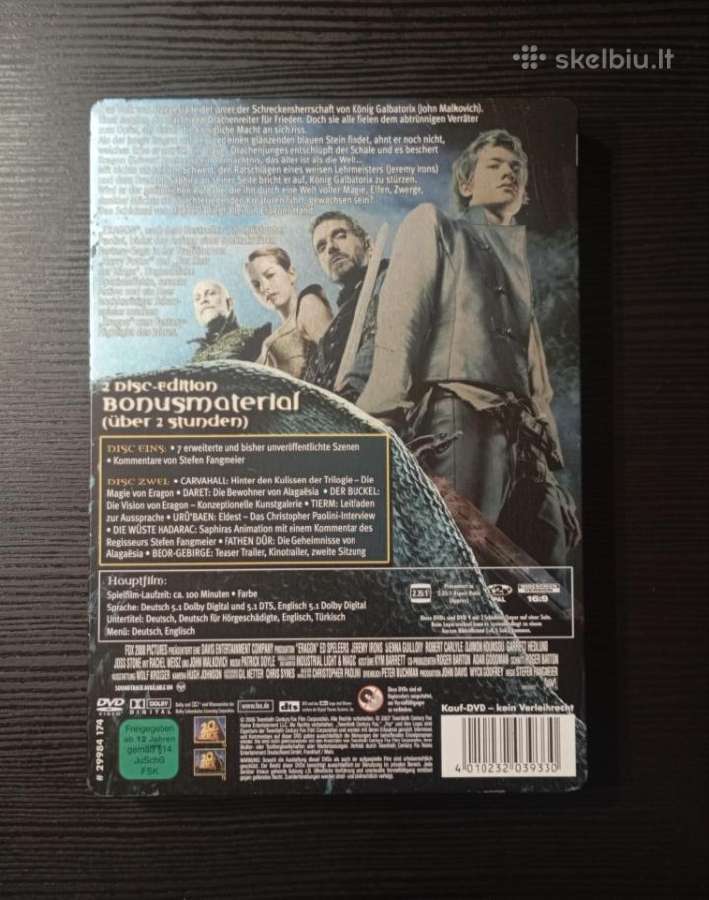 Dvd filmas Eragon steelbook formatas - nuotraukos Nr. 3