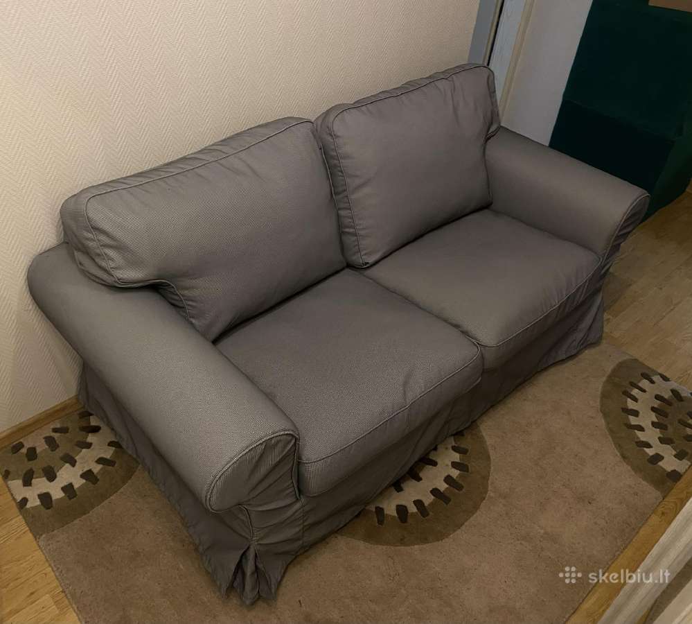 Ikea dvivietė pilka sofa