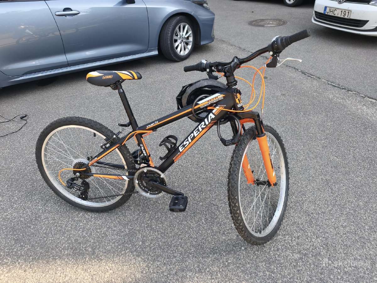 Dviratis Esperia Enjoy, juodas/oranžinis, 24"