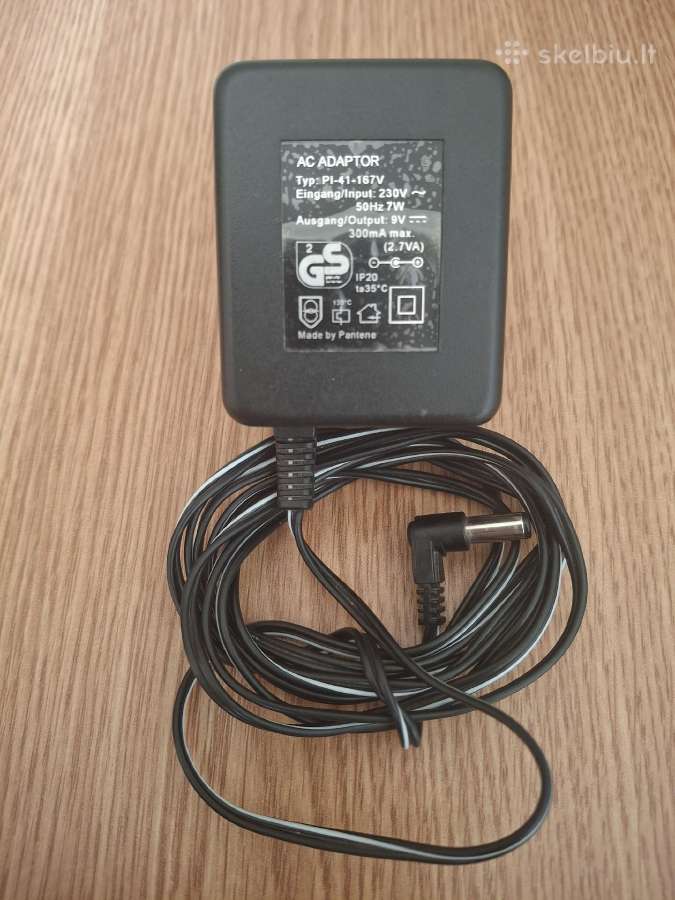 Ac adapteris, maitinimo šaltinis, 9v, 300 ma