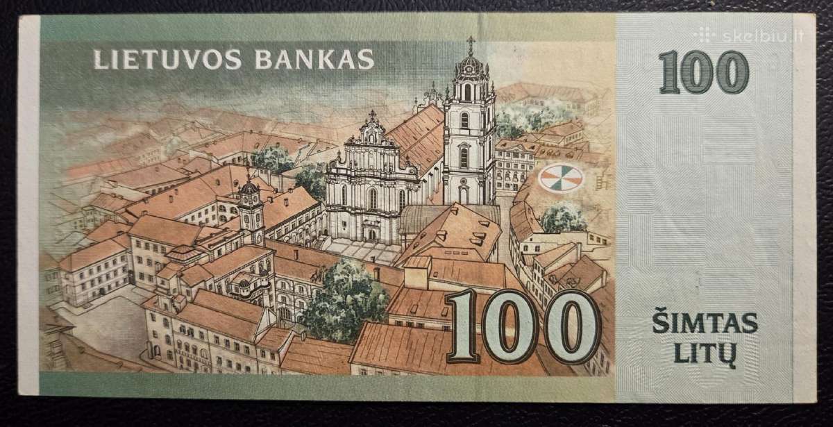 100 Litų 2000 m. Klaida, nėra 100 Litų užrašo - nuotraukos Nr. 2