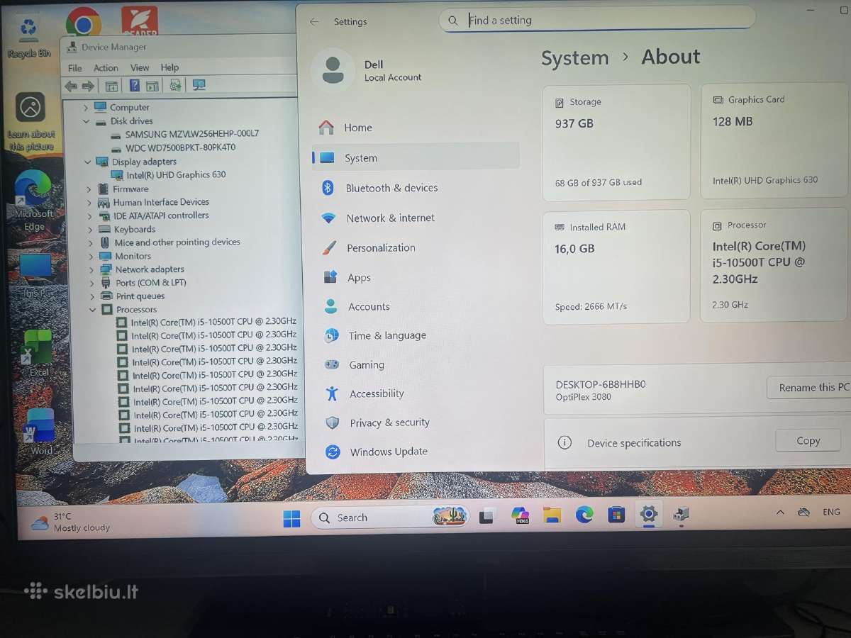 Dell optiplex 3080 micro - nuotraukos Nr. 3
