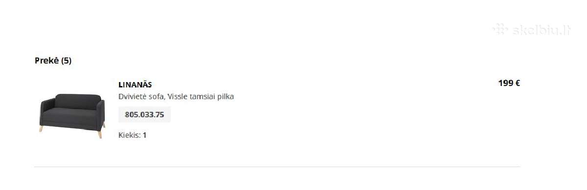 Dvivietė Linanas Ikea Sofa - nuotraukos Nr. 5