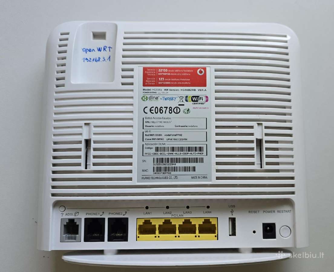 WiFi maršrutizatorius, vodafone - nuotraukos Nr. 3