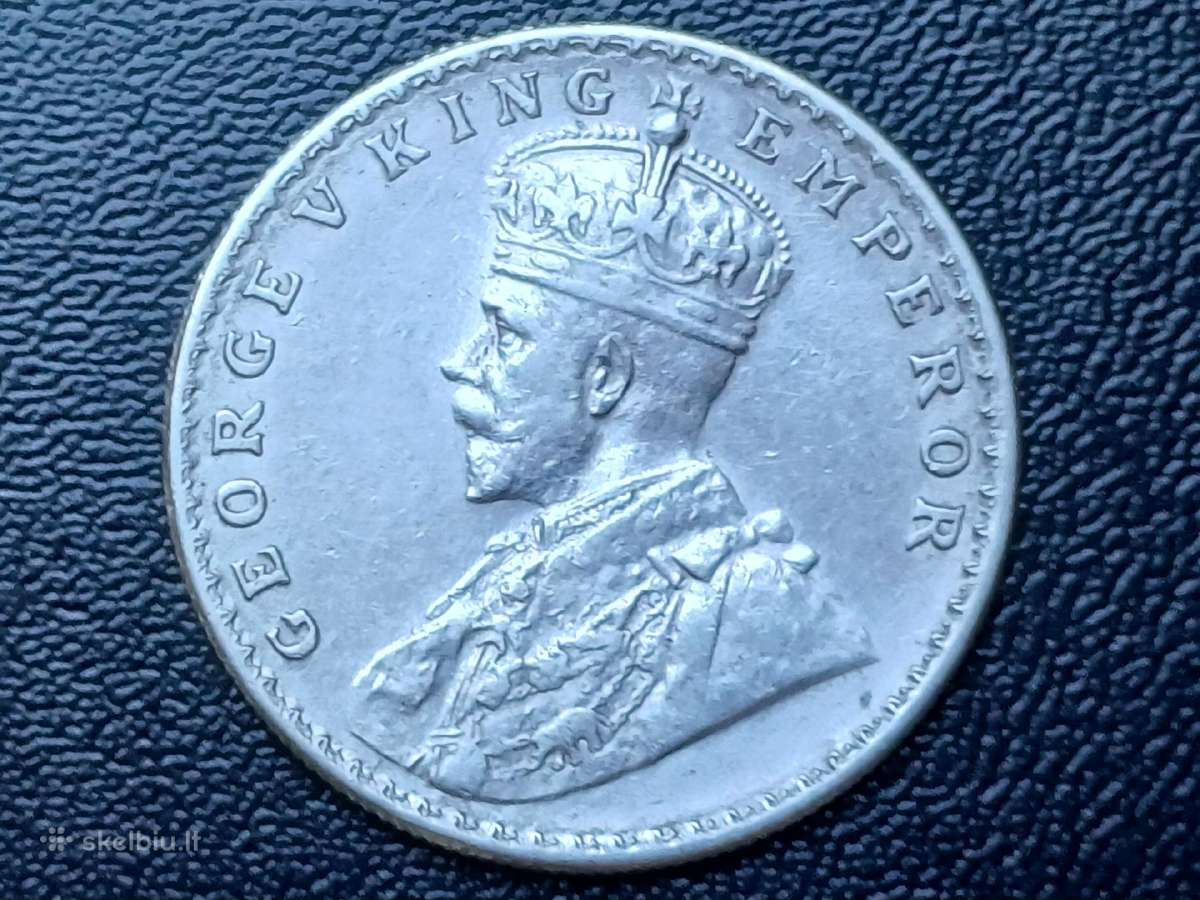 1 rupija 1916m. Britų Indija sidabras 917 - nuotraukos Nr. 2