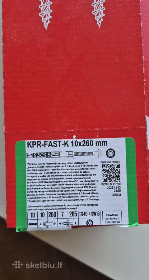 Klimas medsraigtis Kpr-fast-k 10x260 mm - nuotraukos Nr. 2