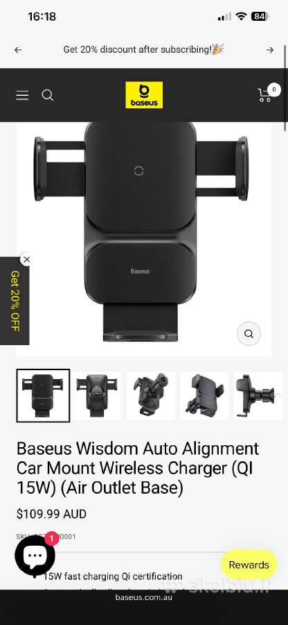 Baseus Wisdom Auto Mount Wireless Chaeger 15w - nuotraukos Nr. 4