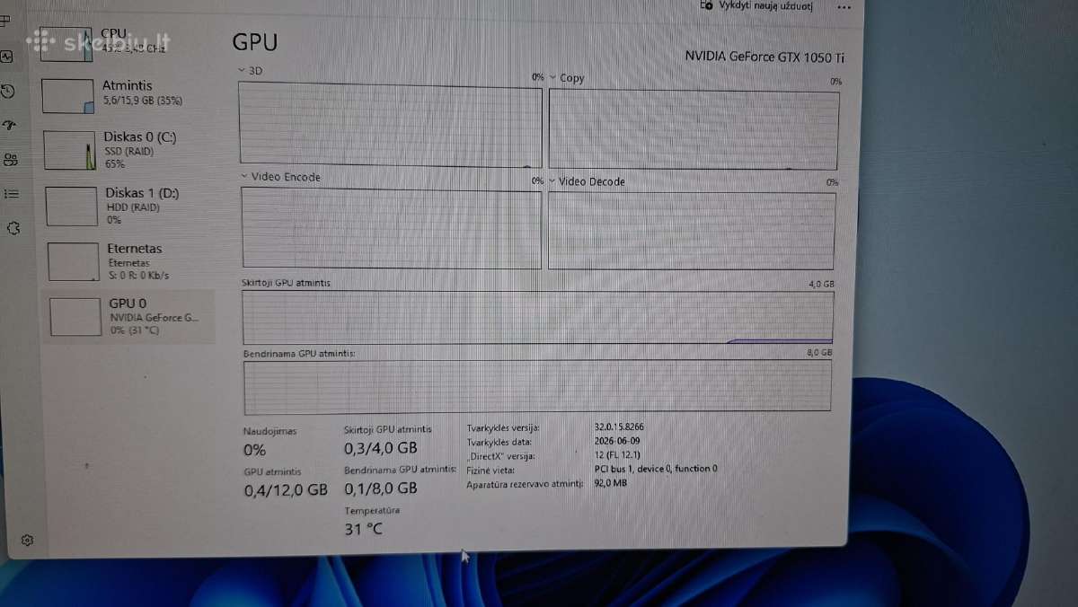Xeon E3-1225 V3,16gb-RAM,250gb-SSD,gtx1050ti - nuotraukos Nr. 5