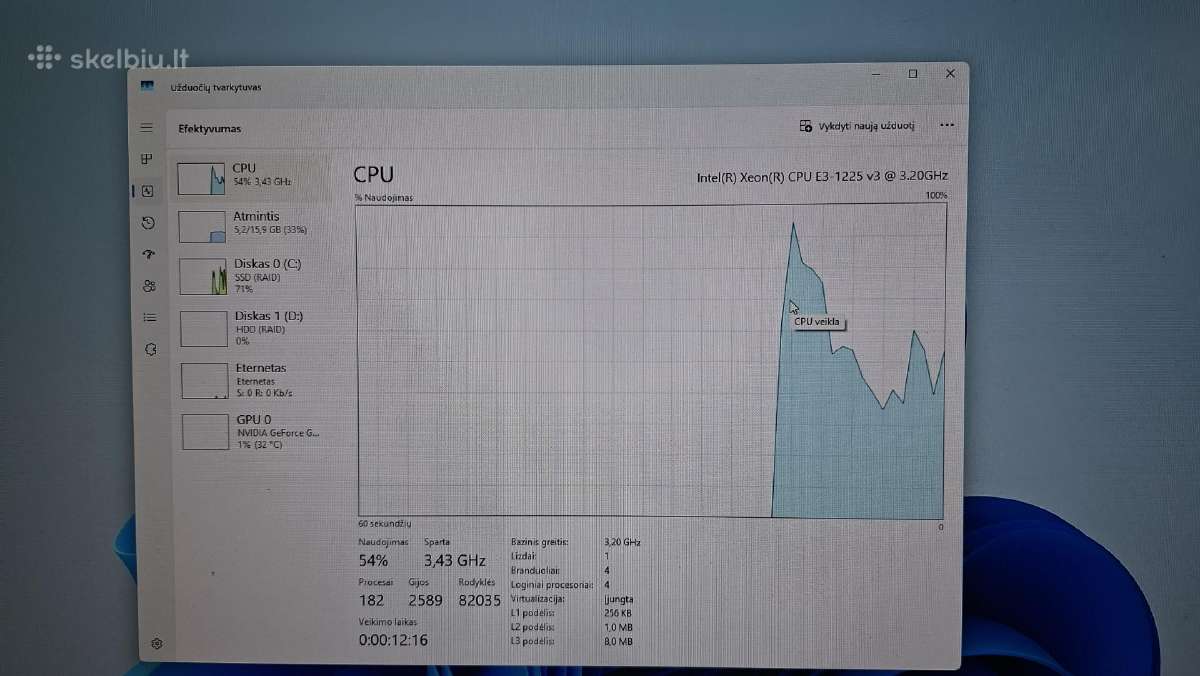 Xeon E3-1225 V3,16gb-RAM,250gb-SSD,gtx1050ti - nuotraukos Nr. 6