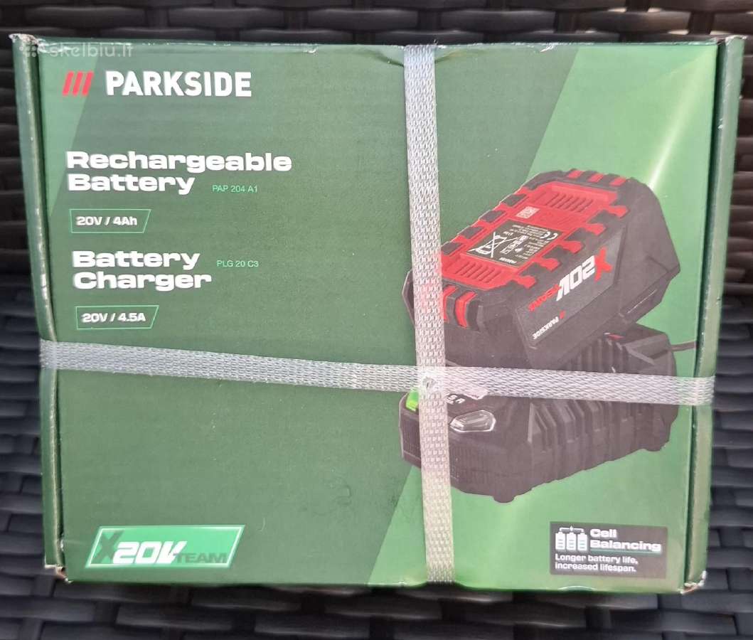 Parkside 20v 4ah ir 4ah su pakrovėju - nuotraukos Nr. 2