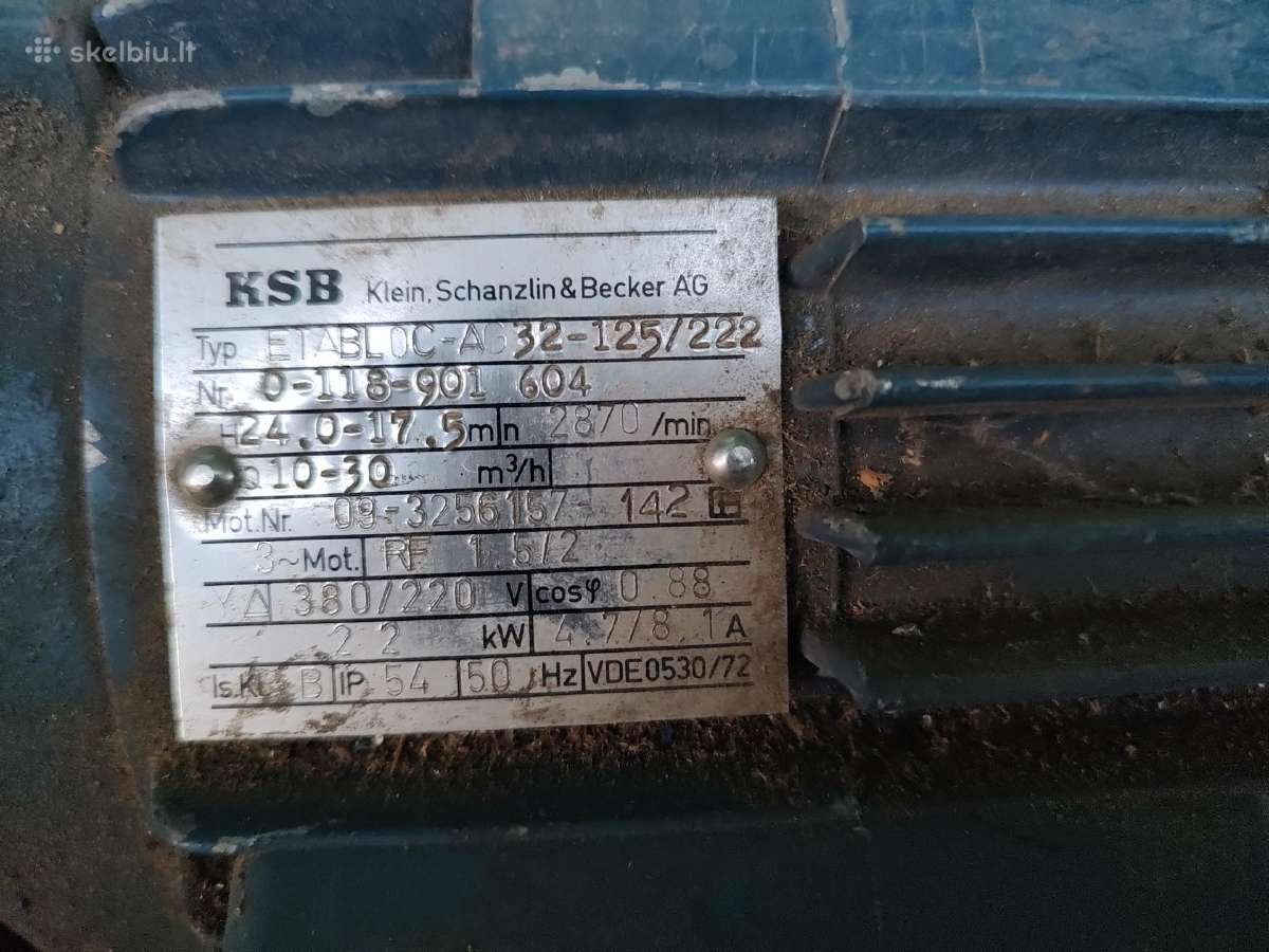 Pramoninis siurblio motoras Ksb Etabloc-a 32-125/2 - nuotraukos Nr. 4