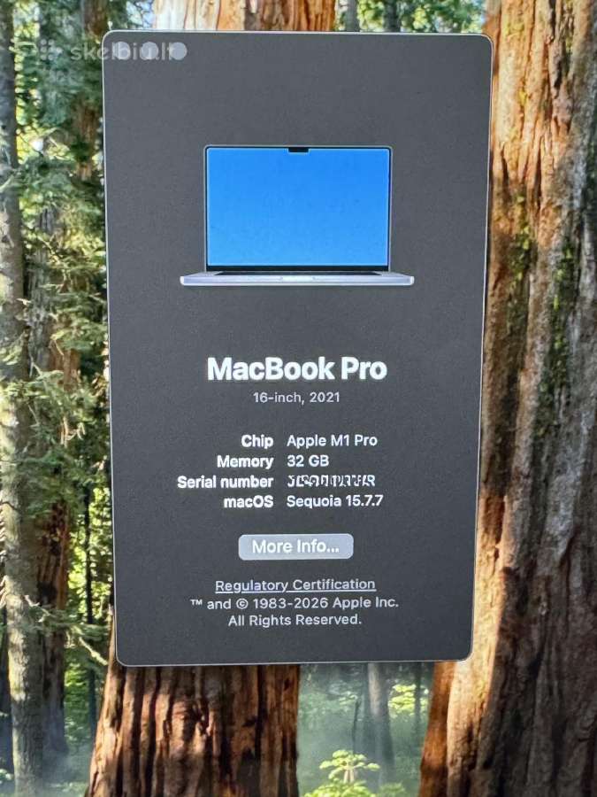 Apple MacBook M1 Pro - 32gb, 512gb HDD, 16" - nuotraukos Nr. 5