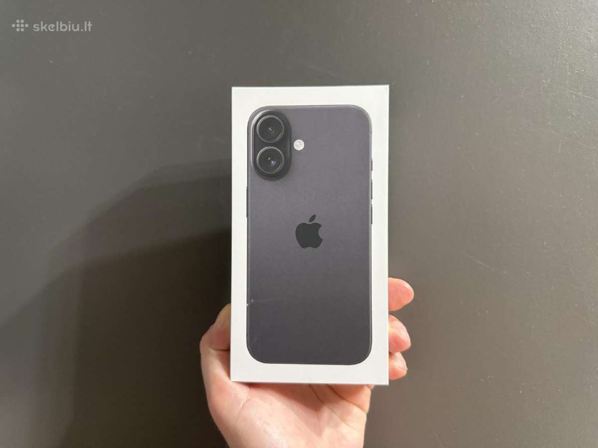 Naujas iPhone 16 128gb black spalvos