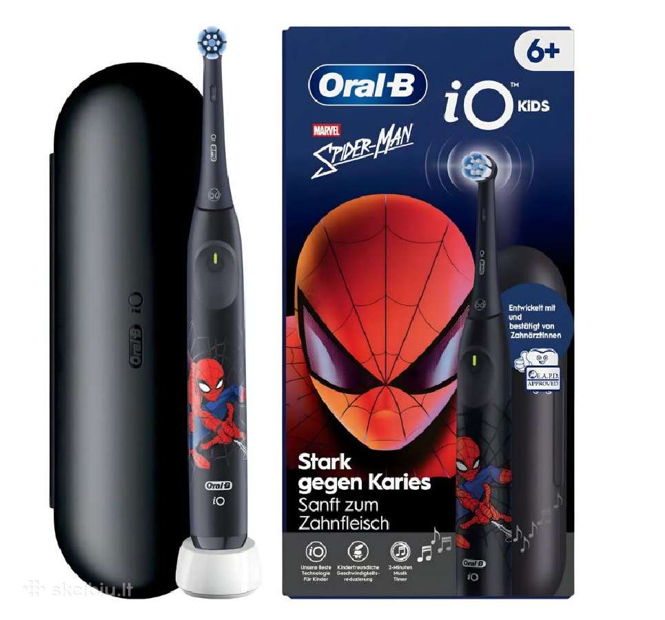 Oral-b io Kids Spiderman elektrinis dantų šepetėli