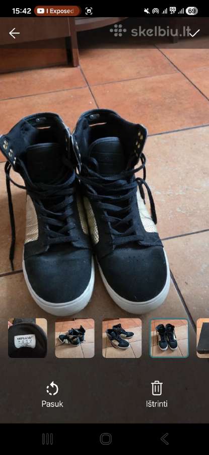 Supra Skytop (black/gold) Eu 45 - nuotraukos Nr. 2