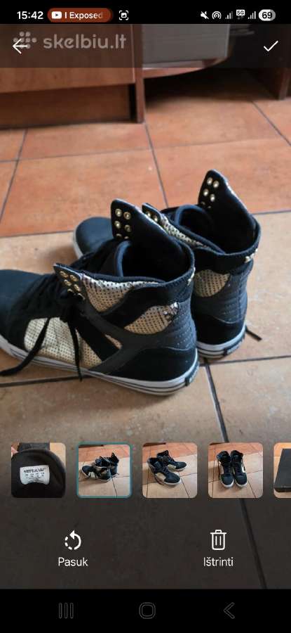 Supra Skytop (black/gold) Eu 45 - nuotraukos Nr. 3