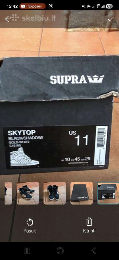 Supra Skytop (black/gold) Eu 45 - nuotraukos Nr. 5