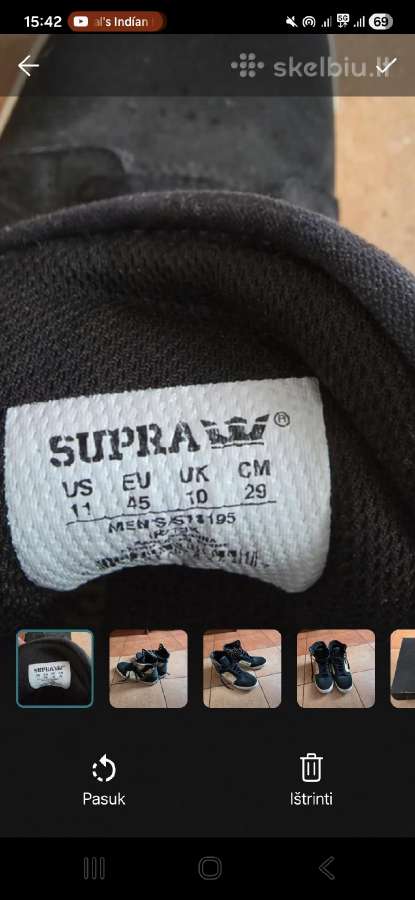 Supra Skytop (black/gold) Eu 45 - nuotraukos Nr. 6