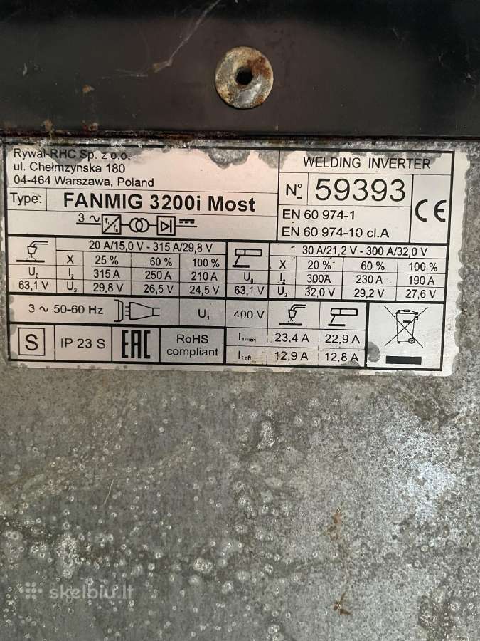 Parduodu suvirinimo pusautomatį Most Fanmig 3200i - nuotraukos Nr. 2