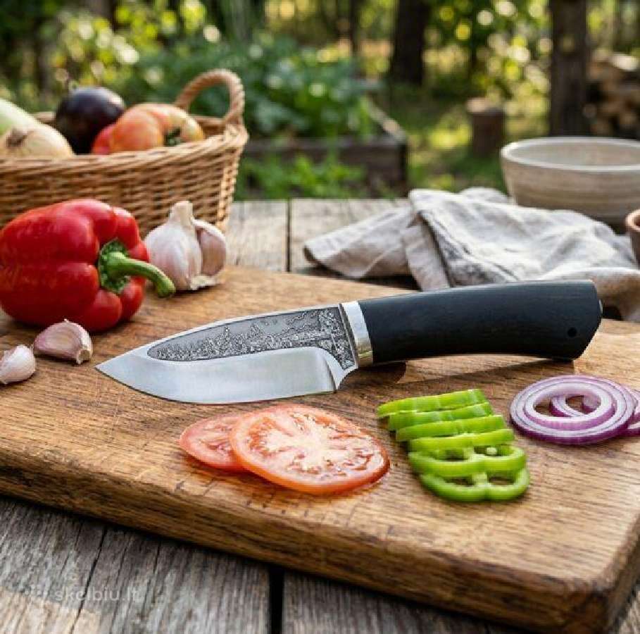 Medžiokliniai, Damasko rankų darbo peiliai,iešmai - nuotraukos Nr. 15