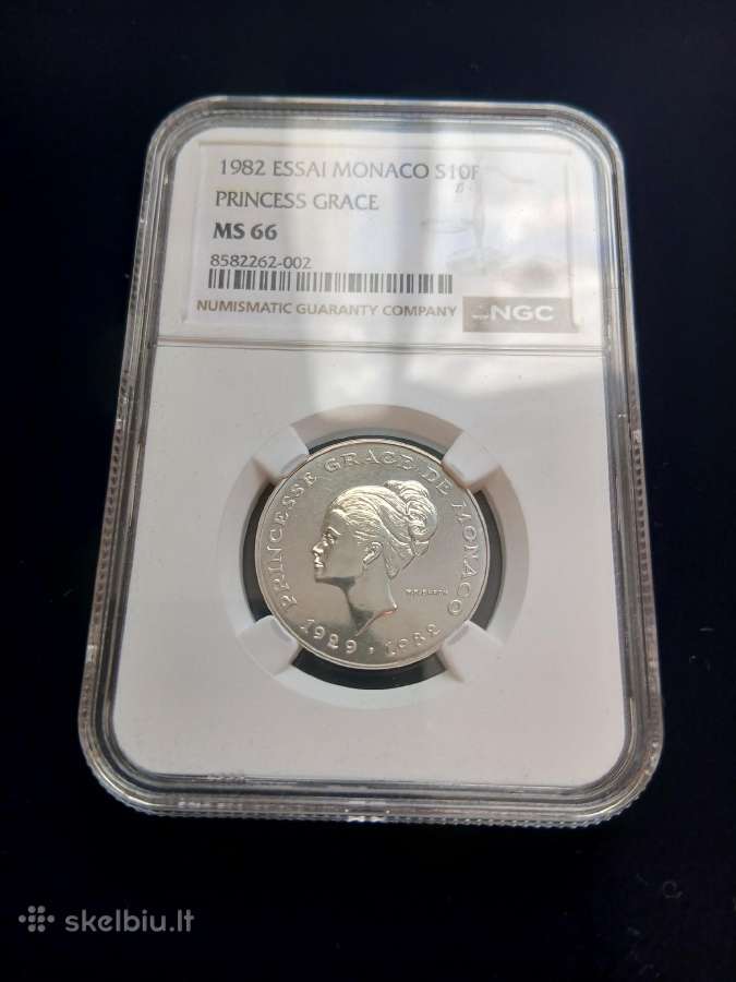 Monaco Sidabras 1982 10 F Princess Grace