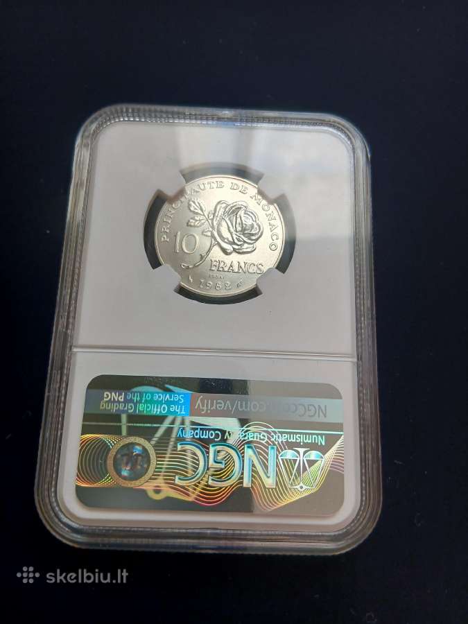 Monaco Sidabras 1982 10 F Princess Grace - nuotraukos Nr. 2
