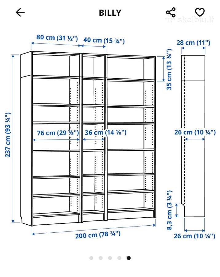 Ikea Billy knygų lentynos - nuotraukos Nr. 3