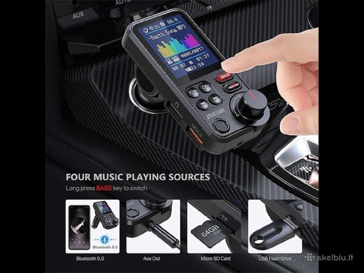 Bluetooth Fm siųstuvas automobiliui Bt93