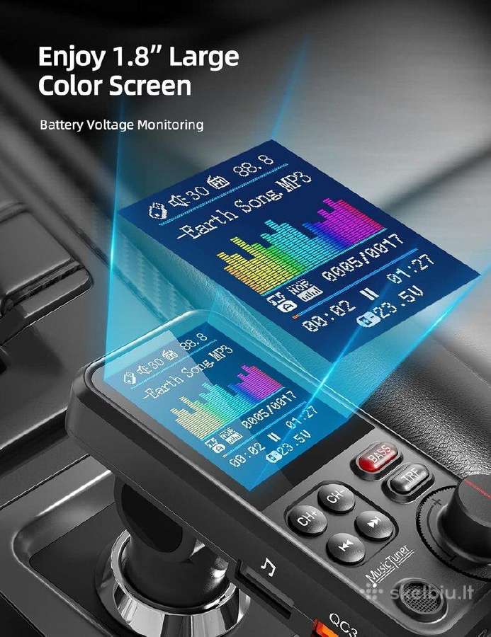 Bluetooth Fm siųstuvas automobiliui Bt93 - nuotraukos Nr. 4