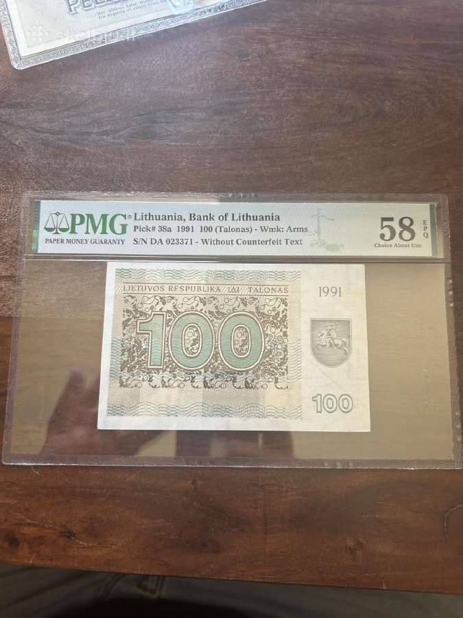 10 talonų banknotas be užrašo !