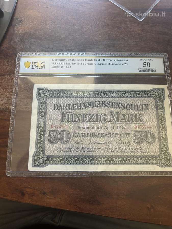50 markių Kowno okupacinis ww1 banknotas