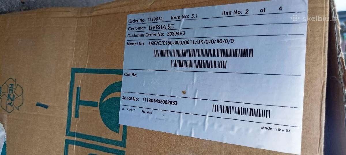 Naują dažnio keitiklį Eurotherm SSD 650vc 15kw - nuotraukos Nr. 4