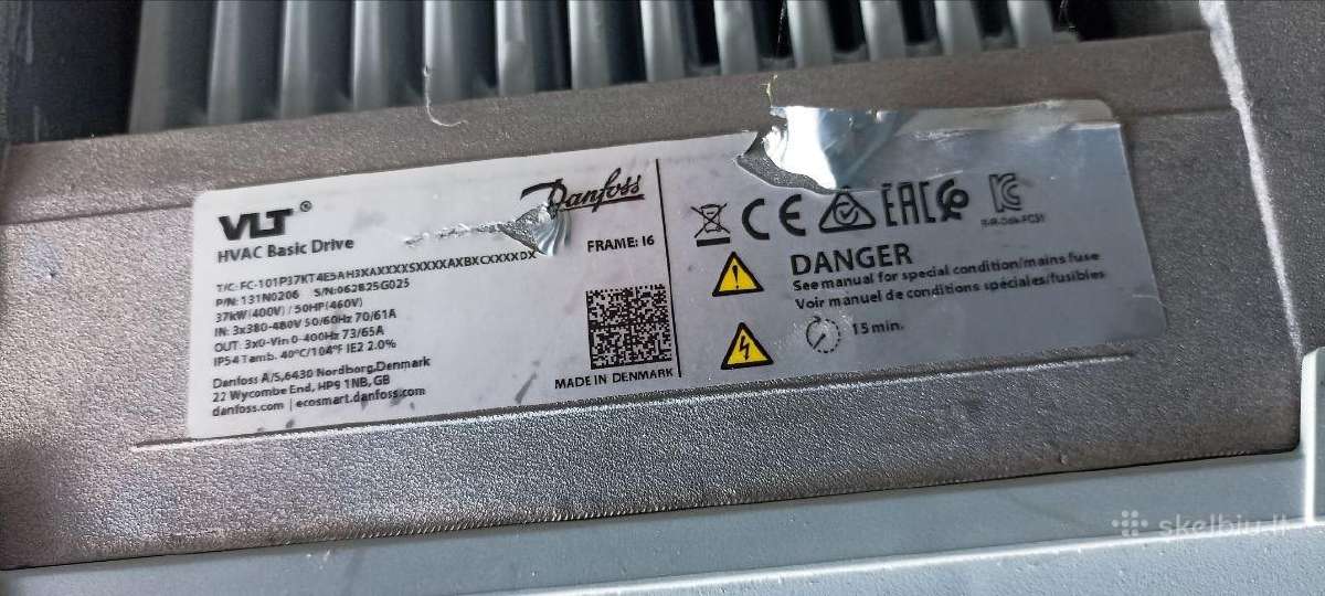 Dažnio keitiklis Danfoss Vlt Hvac Basic Drive 37kw - nuotraukos Nr. 3