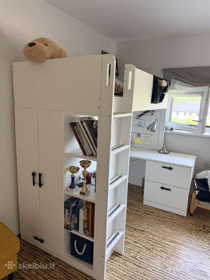 Ikea smastad dviaukštė lova,rašomuoju stalu,spinta