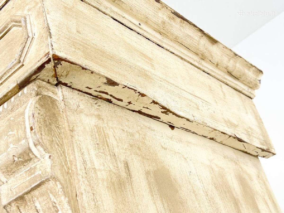 Medinė dviejų durų ir stalčių rūbų spinta - nuotraukos Nr. 19