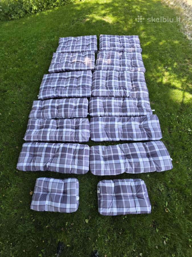 Vidaxl Pagalvėlės sofai iš palečių, 14vnt., pilkos - nuotraukos Nr. 2