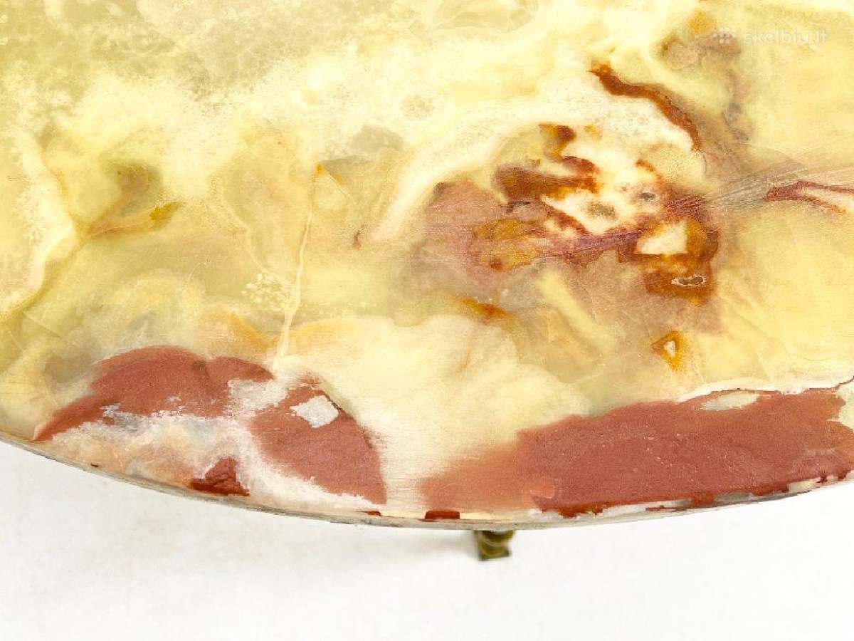 Apvalus, žalvarinio rėmo staliukas - nuotraukos Nr. 8