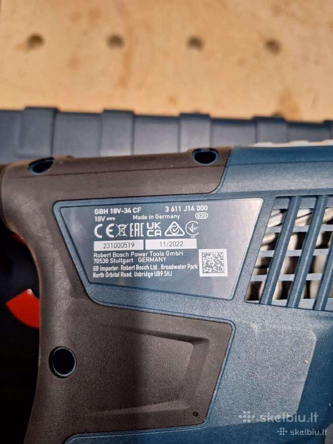 Bosch Gbh 18v-34 CF Biturbo perforatorius 1x5.5 Pr - nuotraukos Nr. 4