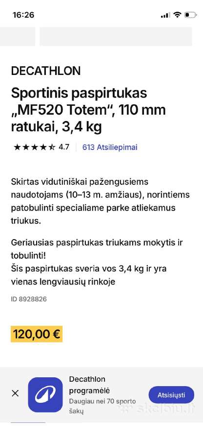 Parduodamas triukinis paspirtukas - nuotraukos Nr. 4