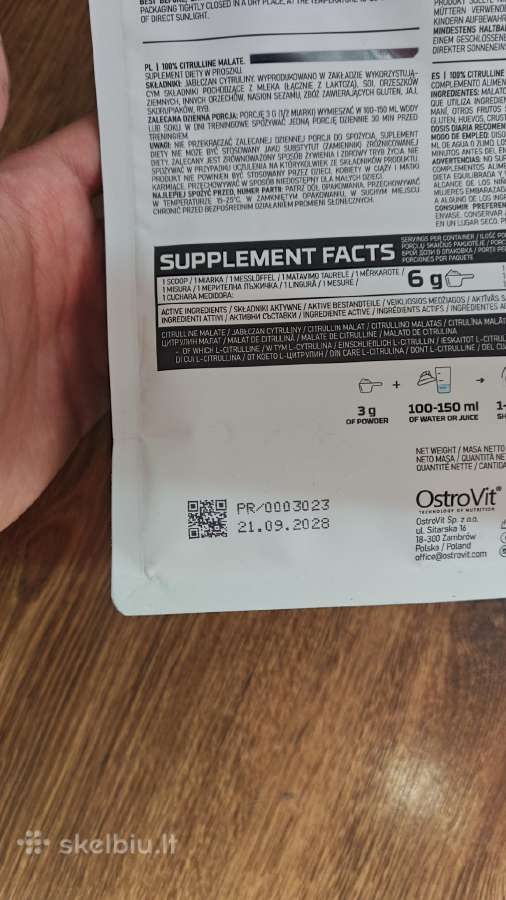 Ostrovit Citrulino Malatas 400g beskonis - nuotraukos Nr. 2