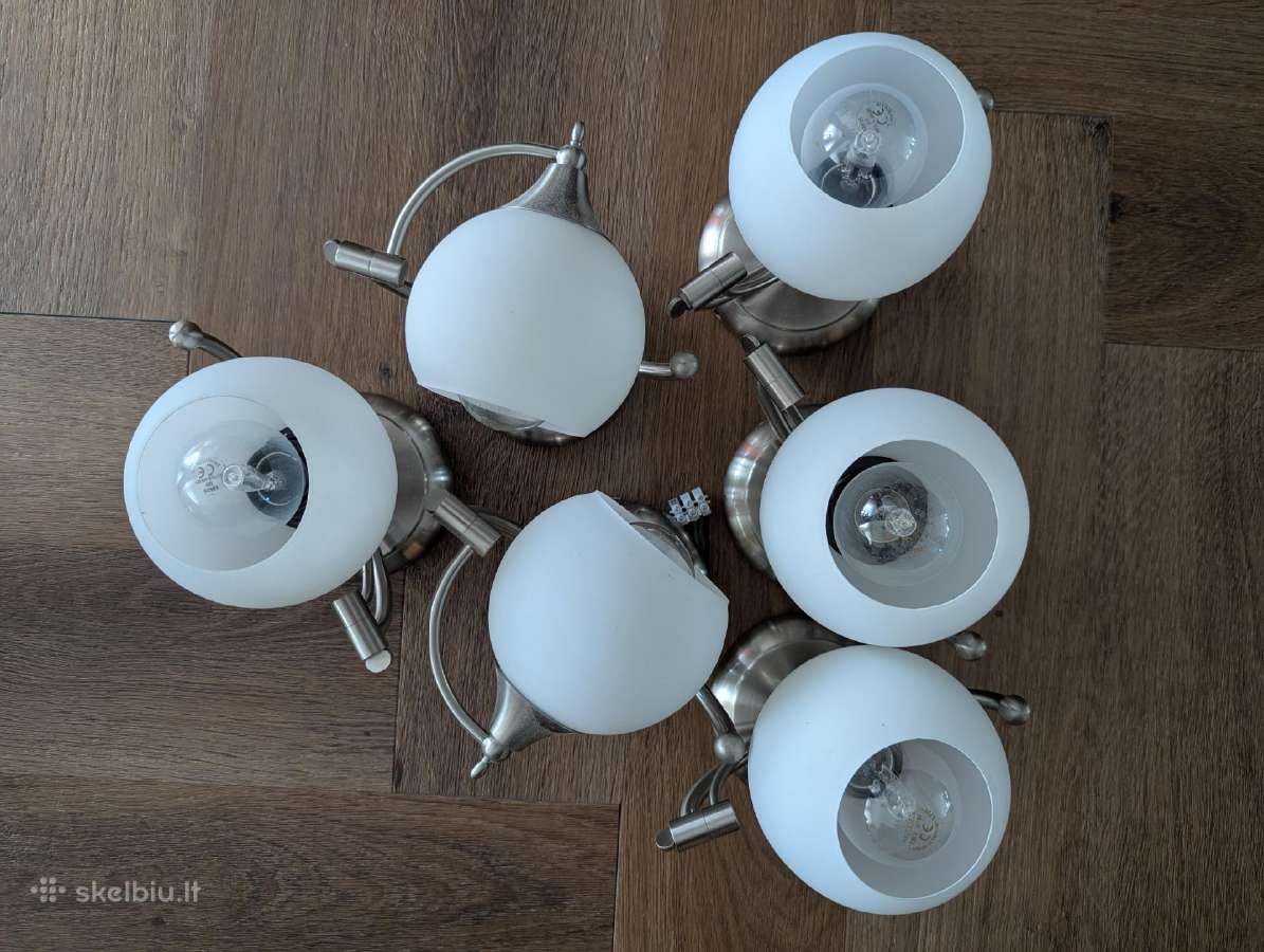 6 baltos sieninės / lubinės lempos - nuotraukos Nr. 4