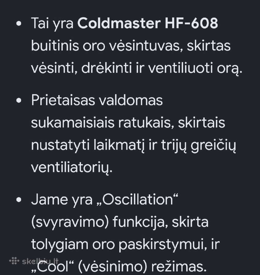 Oro vesintuvas, drėkintuvas Coldmaster! - nuotraukos Nr. 3
